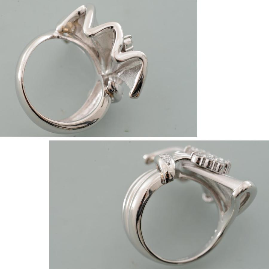 Pt900 プラチナ900 メレダイヤモンド 0.55ct 大型 デザイン リング 指輪 【匠】 中古品仕上げ済み 13号