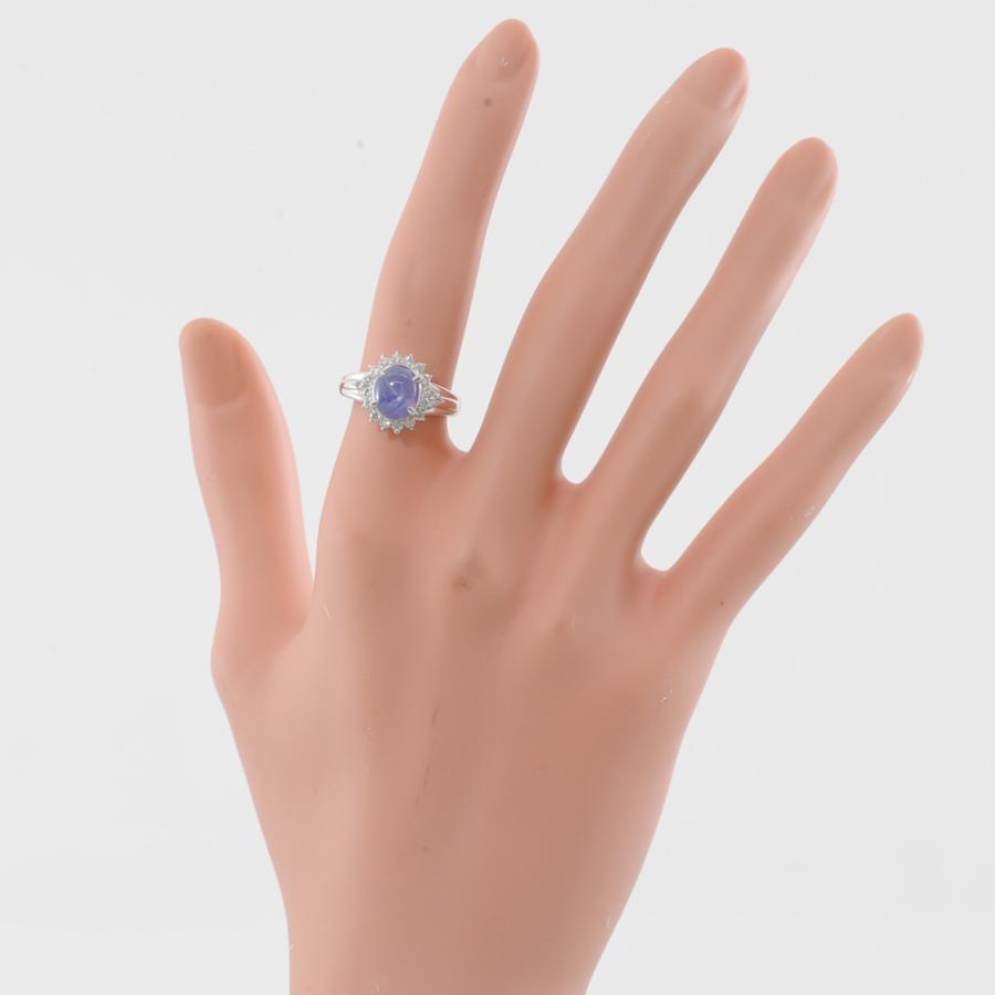 F55】 Pt900 プラチナ 天然バイオレットスターサファイア 3.84ct 