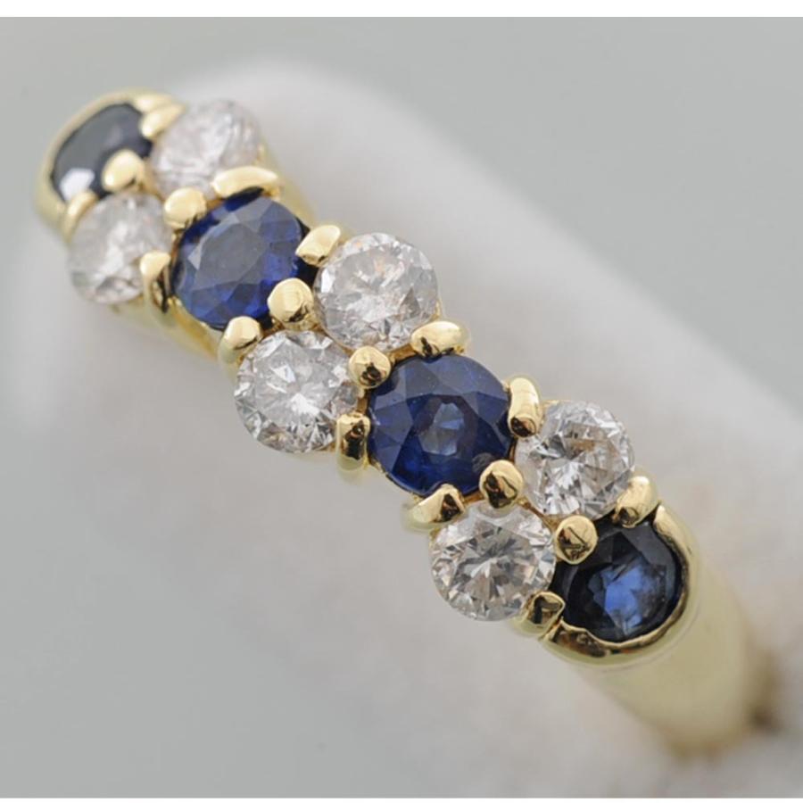 G05】 K18 イエローゴールド サファイヤ0.83ct ダイヤモンド0.52ct 
