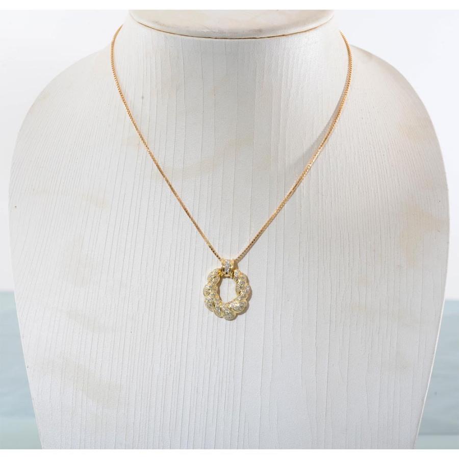 G09】 K18 イエローゴールド ダイヤモンド 1.00ct デザイン ペンダント 