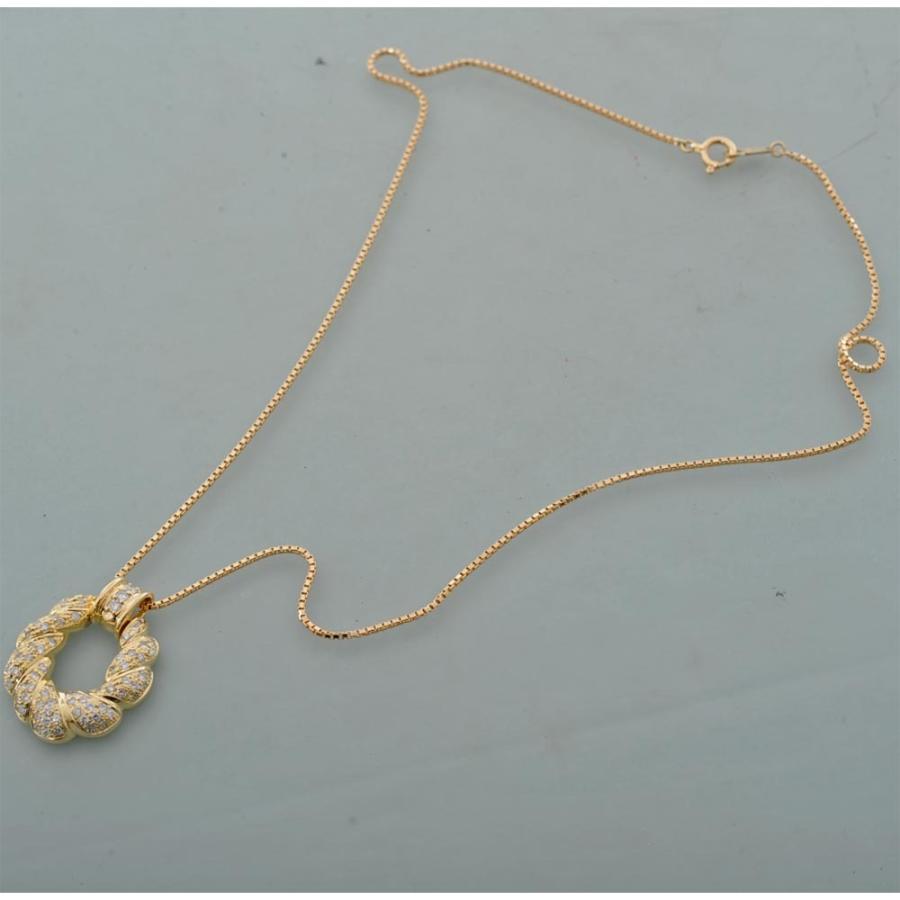 G09】 K18 イエローゴールド ダイヤモンド 1.00ct デザイン ペンダント 