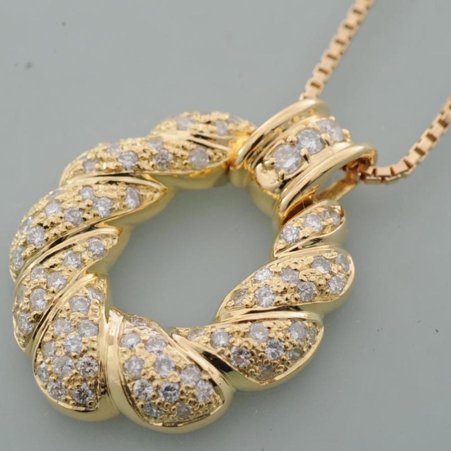 G09】 K18 イエローゴールド ダイヤモンド 1.00ct デザイン ペンダント  