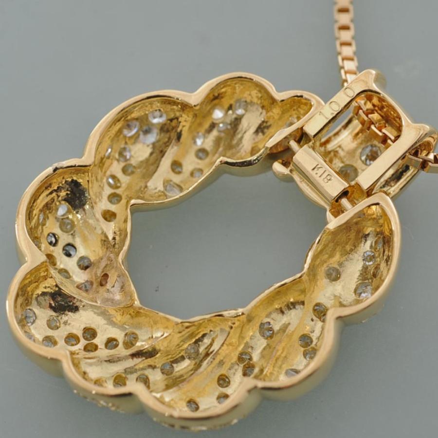 G09】 K18 イエローゴールド ダイヤモンド 1.00ct デザイン ペンダント 