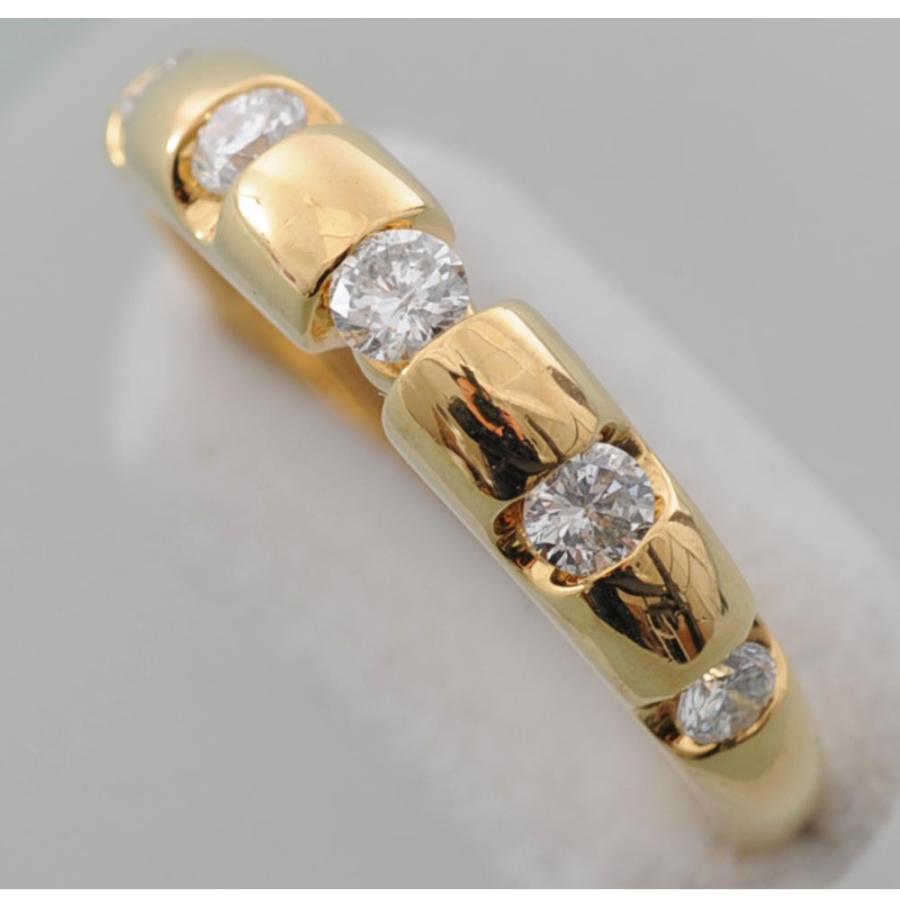 G24】 K18 イエローゴールド ダイヤモンド 0.50ct デザイン リング 