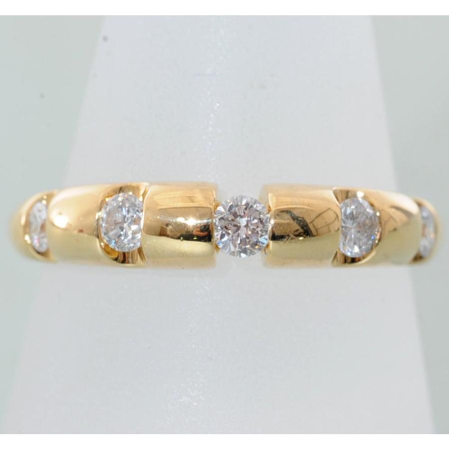 G24】 K18 イエローゴールド ダイヤモンド 0.50ct デザイン リング 