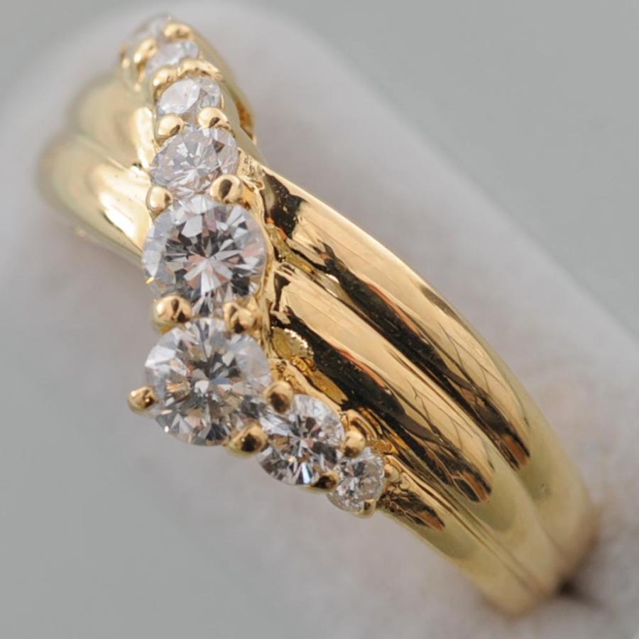 G28】 K18 イエローゴールド ダイヤモンド 0.50ct デザイン リング 