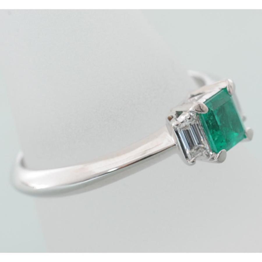 G32】 Pt900 プラチナ 天然エメラルド 0.45ct ダイヤモンド 0.18ct 