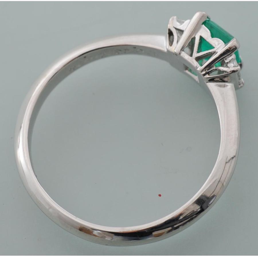 G32】 Pt900 プラチナ 天然エメラルド 0.45ct ダイヤモンド 0.18ct