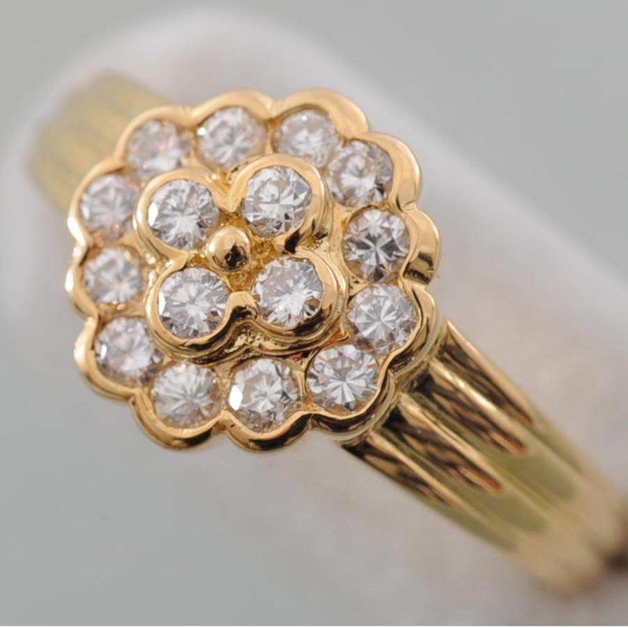 G41】 K18 イエローゴールド ダイヤモンド 0.50ct デザイン リング 