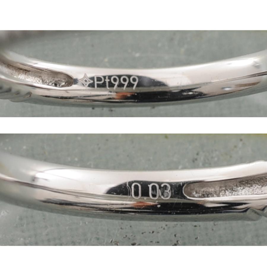 H04】 Pt999 プラチナ999 メレダイヤモンド 0.03ct デザイン リング 