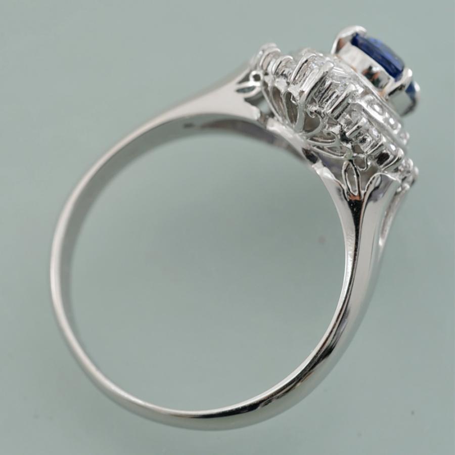 H12】 Pt900 プラチナ 天然ブルーサファイア 0.72ct ダイヤモンド 0.47