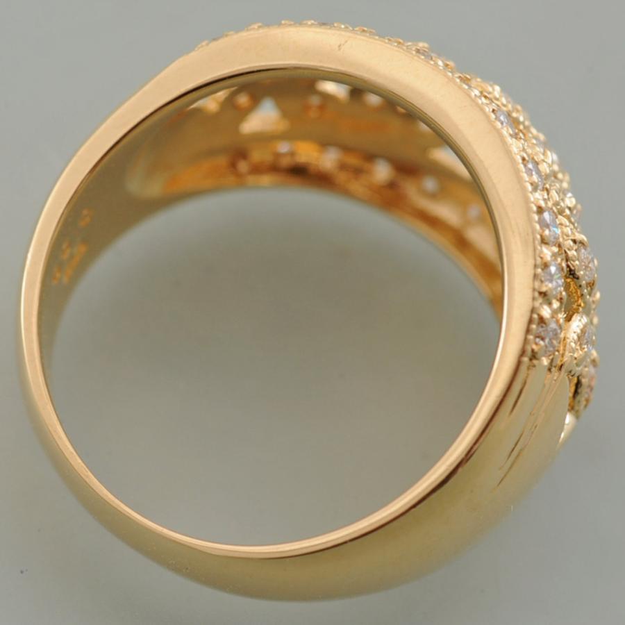 H41】 K18 イエローゴールド メレダイヤモンド 0.58ct 花 フラワー 