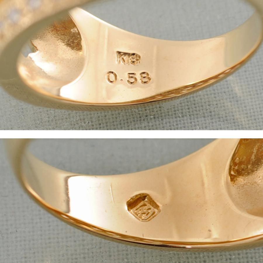 H41】 K18 イエローゴールド メレダイヤモンド 0.58ct 花 フラワー 