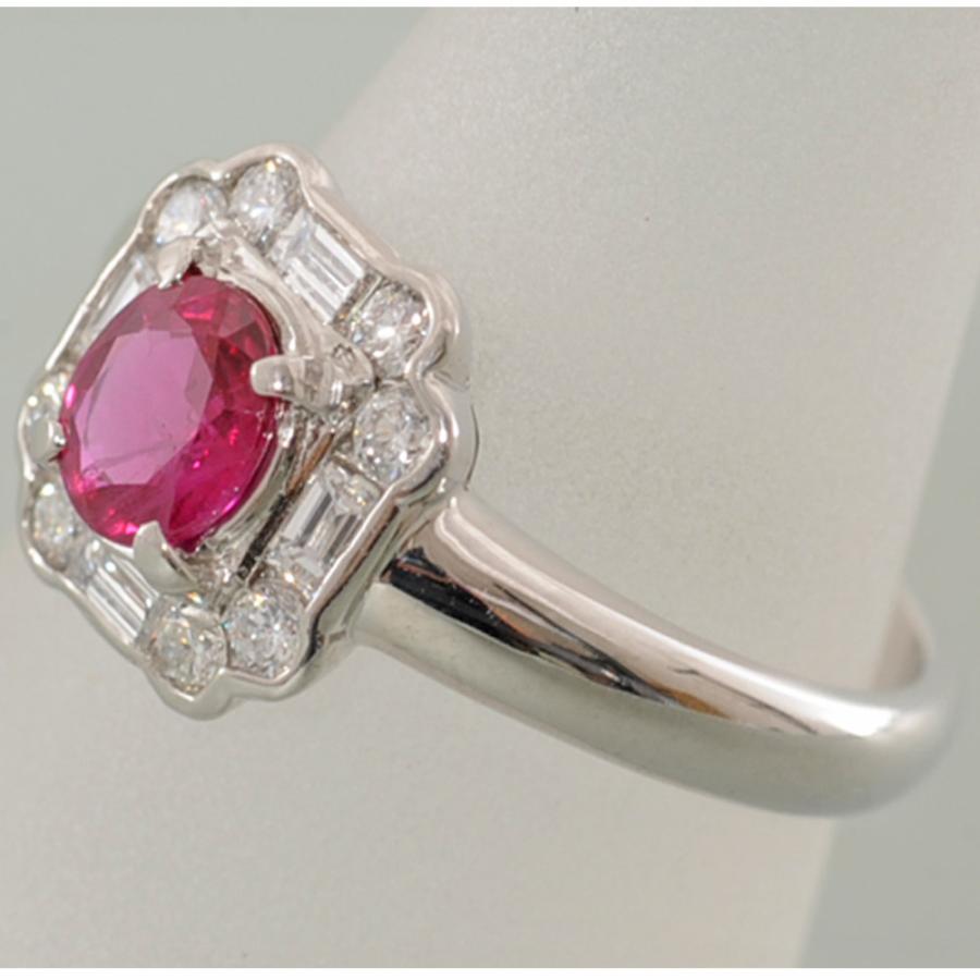 H46】 Pt900 プラチナ 天然ルビー 0.743ct 天然ダイヤモンド 0.42ct 