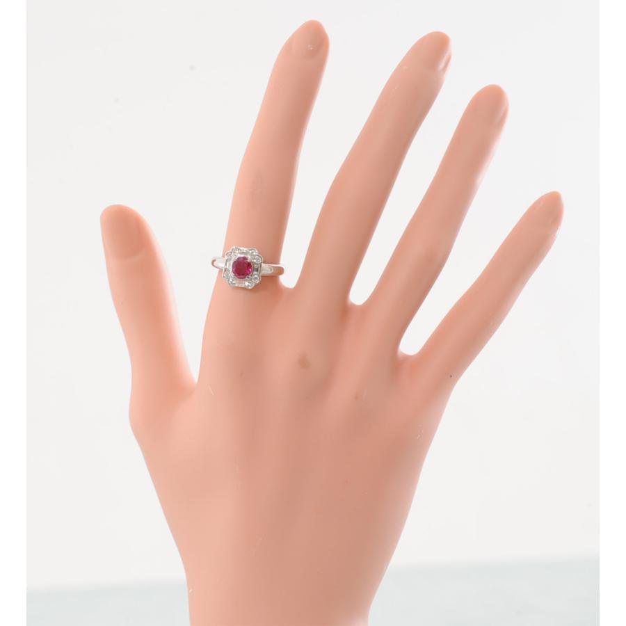 H46】 Pt900 プラチナ 天然ルビー 0.743ct 天然ダイヤモンド 0.42ct 