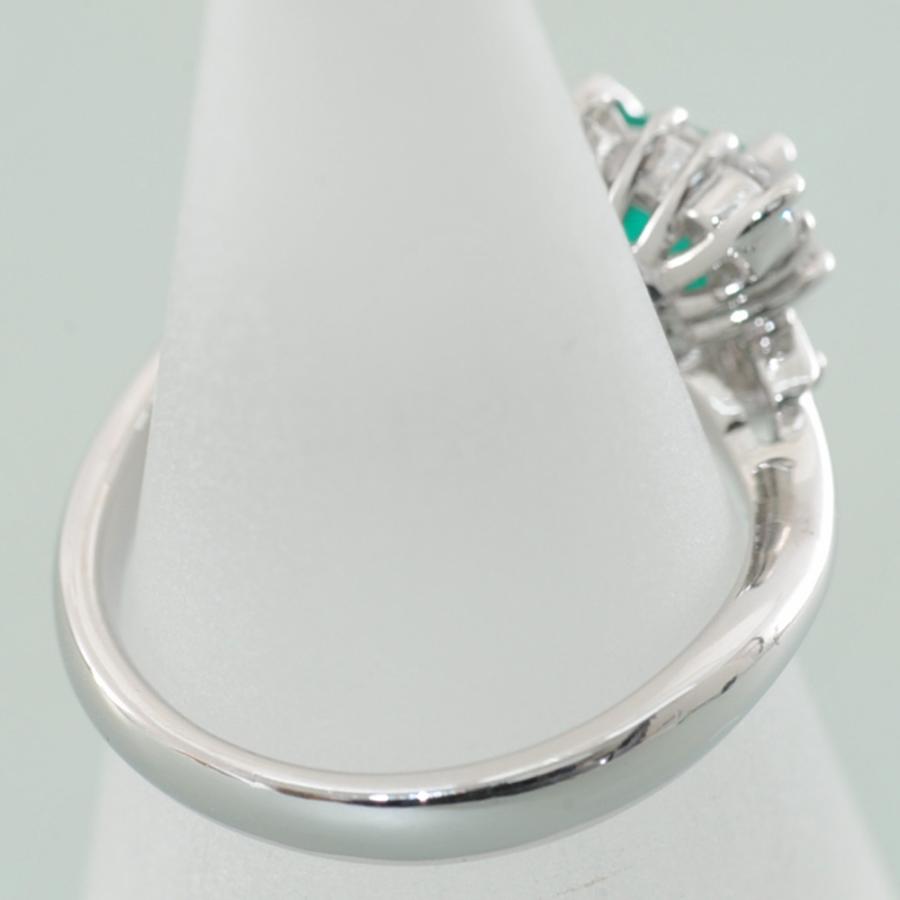 H50】 Pt900 プラチナ 天然エメラルド 0.51ct 天然ダイヤモンド