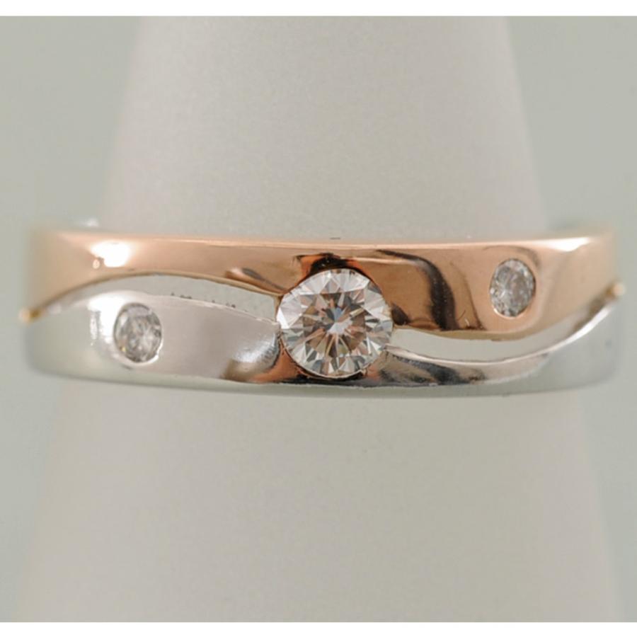 H53】 Pt900/K18 プラチナ ピンクゴールド ダイヤモンド 0.25ct 