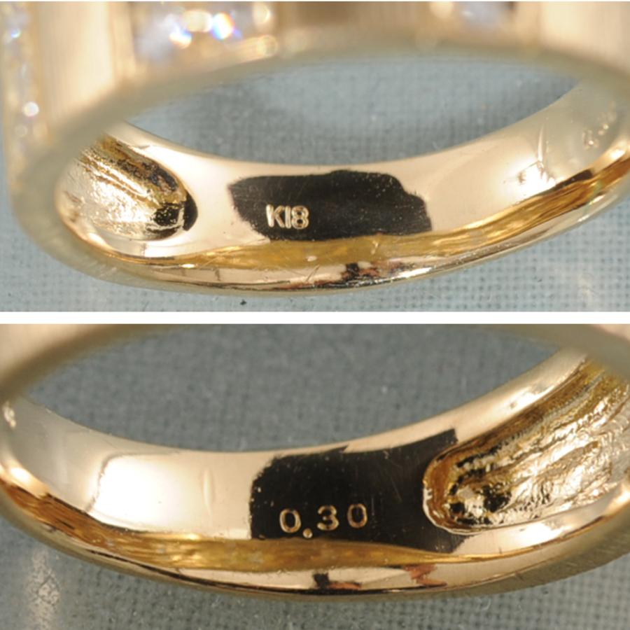 H61】 K18 イエローゴールド メレダイヤモンド 0.30ct ツヤ消し 