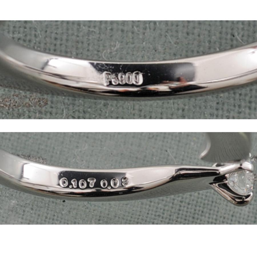 H76】 Pt900 プラチナ ダイヤモンド 0.107ct 0.03ct デザイン