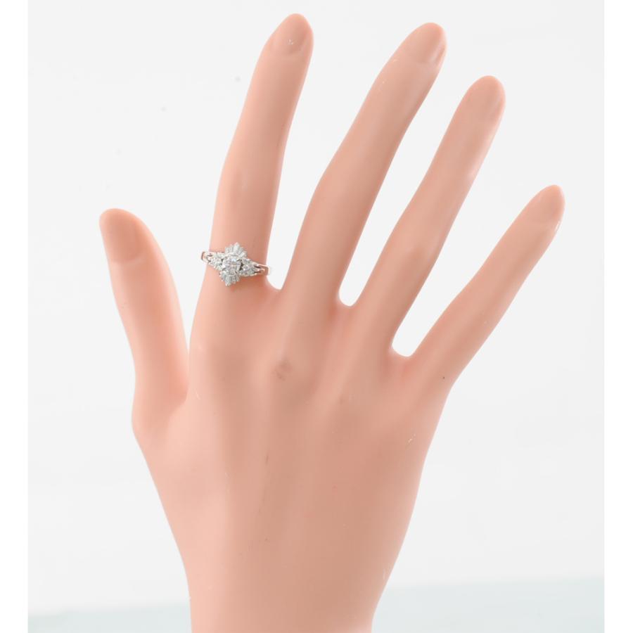 H90】 Pt900 プラチナ900 ダイヤモンド 0.27ct 0.35ct デザイン リング 