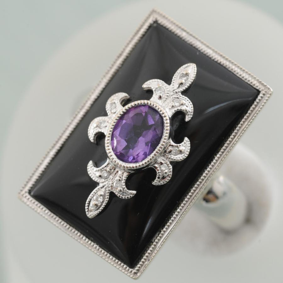 m様 アメシスト リング 15号 アメジストデザインリング 15号 指輪 アメジストの指輪の