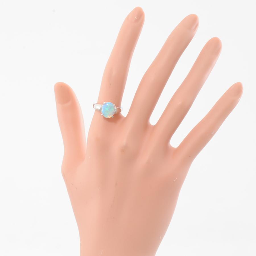 I53】 Pt900 プラチナ 天然 オパール 1.24ct メレダイヤモンド 0.03ct