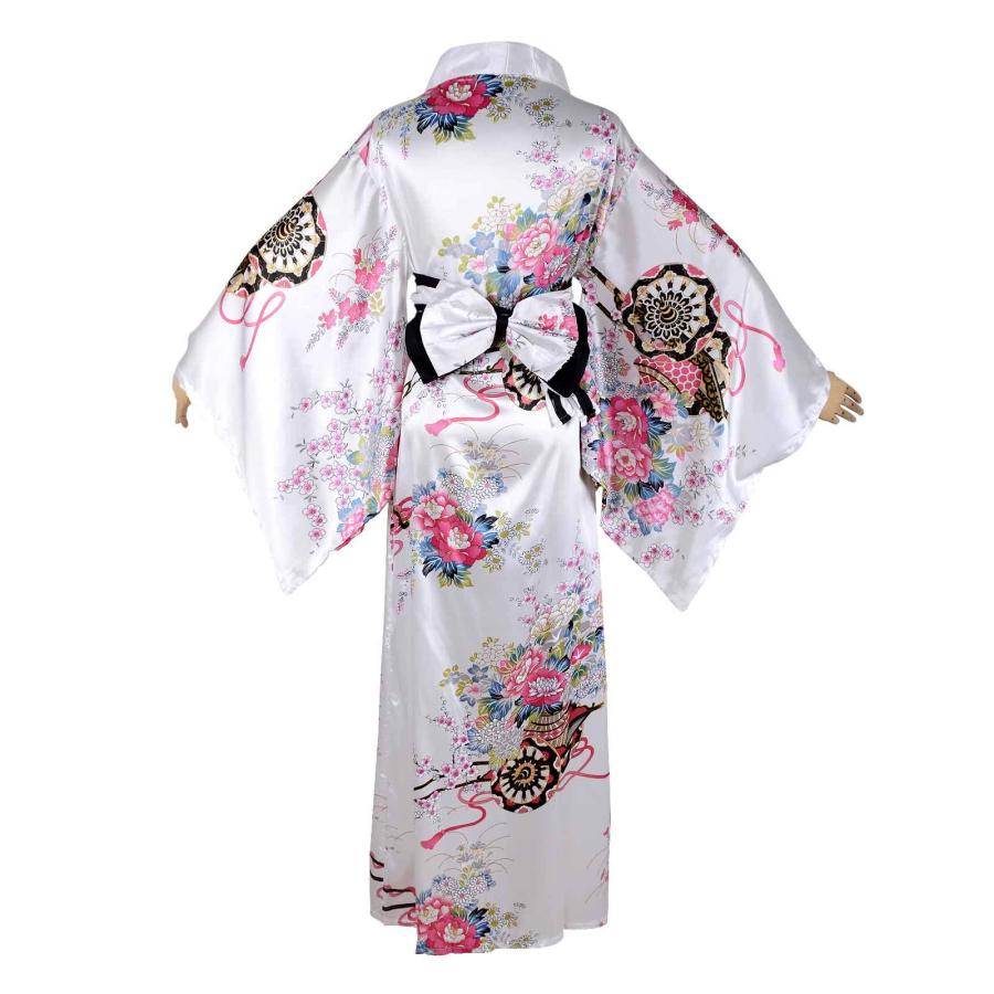 レディース 花魁系 ロング 着物ドレス シフォン 桜 和風 浴衣