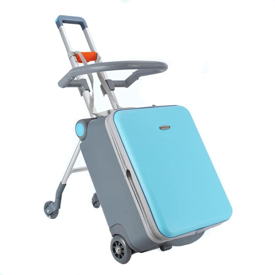 MUUHOO 子供乗せ　機内持ち込み　スーツケース ブルー Amazon | [売店] 乗るキャリーケース 子供 機内持ち込み スーツ