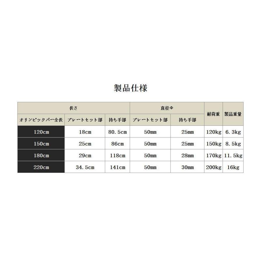 オリンピックシャフト バーベルシャフト 120/150/180/220cm 径 オリンピックシャフト バーベルシャフト 120/150/180/220cm 径