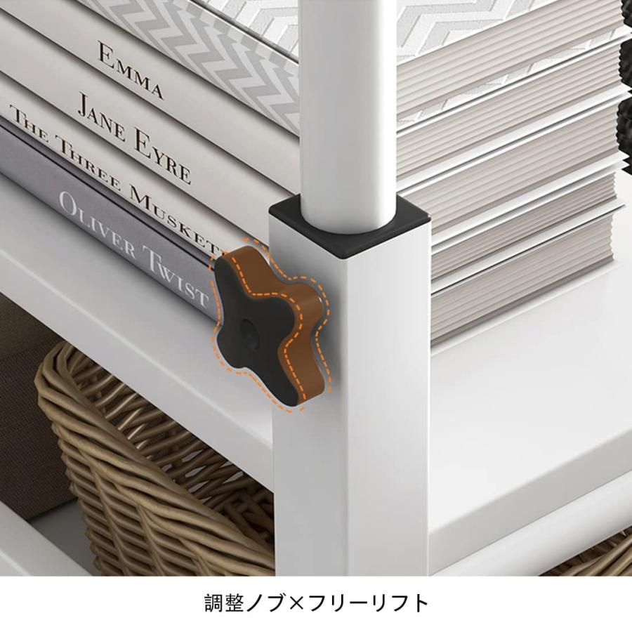 サイドテーブル キャスター付き 2段収納棚付き テーブル 昇降式