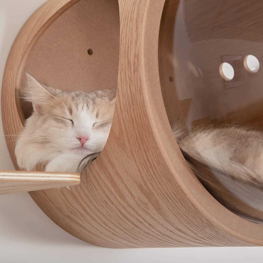 tr nd】猫ベッド ペット用 ドーム状 木製 透明宇宙船 右開き 壁 tr nd】猫ベッド ペット用 ドーム状 木製 透明宇宙船 右開き 壁