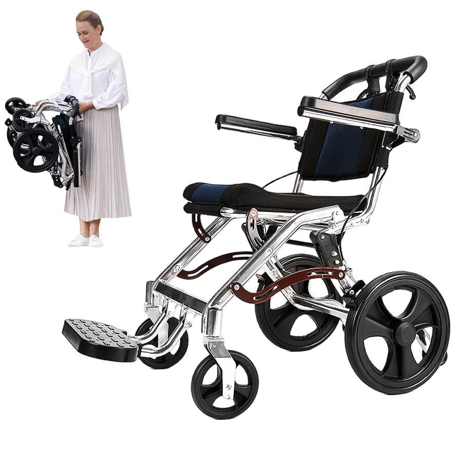折りたたみ 【籐】 軽量 コンパクトくるまいす 自走式車イス 👒 介助ブレーキ付き コンパクト folding chair 