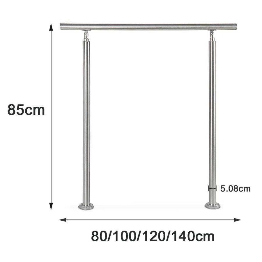 玄関用手すり 屋外階段手すり、屋内および屋外の外段用のステンレス鋼304手すり手すり 滑り止安全サポート（完全キット）｜takaneko68｜06