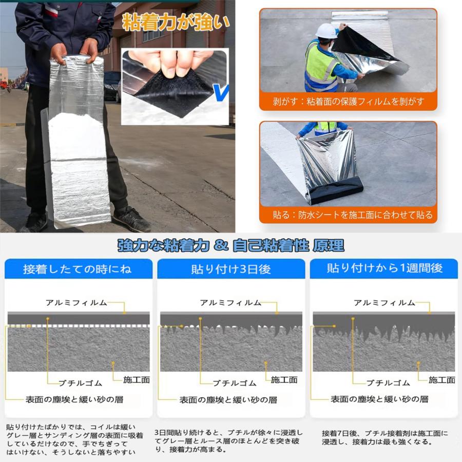 20M強力防水シート屋根 断熱防水テープ 屋根材 水漏れ補修テープ 20M強力防水シート屋根 断熱防水テープ 屋根材 水漏れ補修テープ