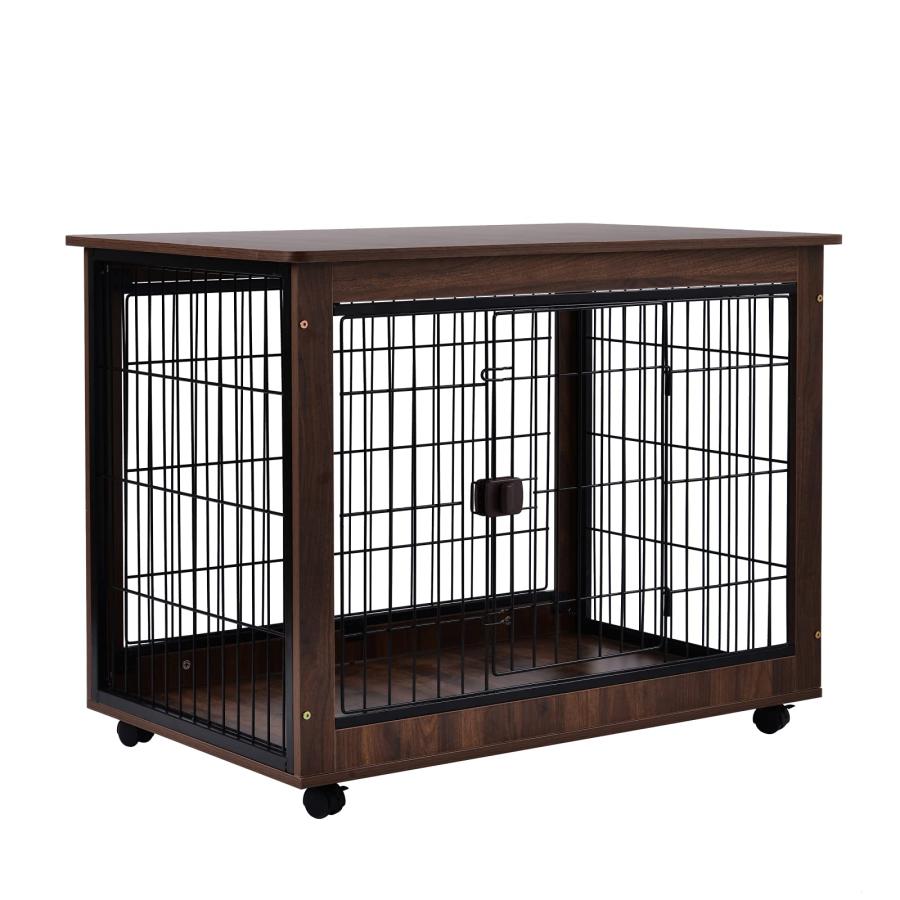 犬 ケージ ゲージ 屋根付き 木目調 サークル 98×64×75cm 小型犬 犬 ケージ ゲージ 屋根付き 木目調 サークル 98×64×75cm 小型犬