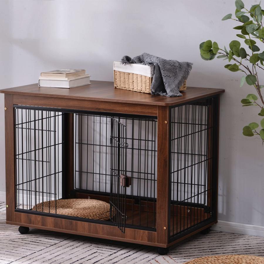 犬 ケージ ゲージ 屋根付き 木目調 サークル 98×64×75cm 小型犬 犬 ケージ ゲージ 屋根付き 木目調 サークル 98×64×75cm 小型犬