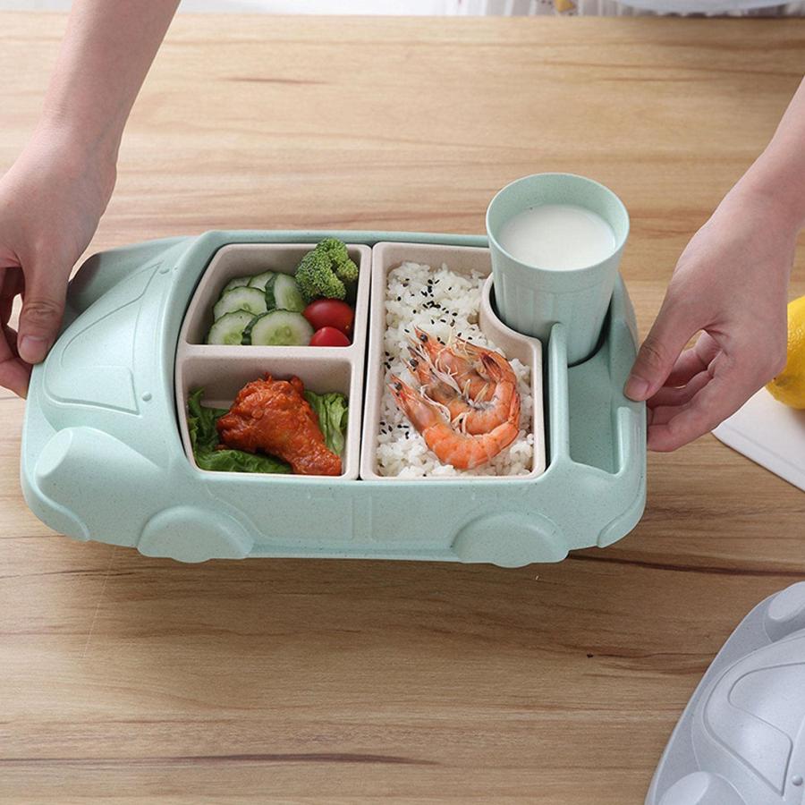 ランチプレート 子供用 食器 仕切り皿 自動車 キッズプレート 子供用 プレート 竹繊維製 耐熱 お子様食器 車の形 仕切り食器セット お弁当 可愛い 健康 子供 離｜takaneko68｜05