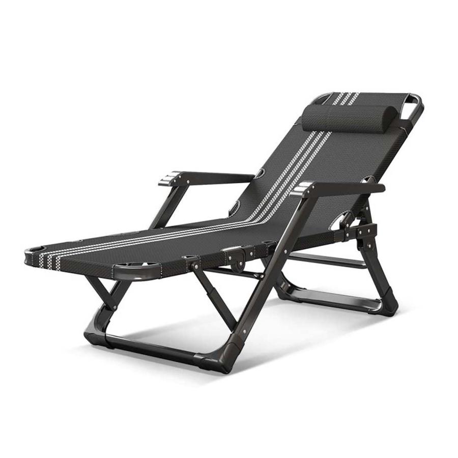 リクライニングチェア 折りたたみ式アウトドアチェア ヘッドレスト付き 