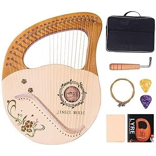 新番24弦】 ライアーハープ 木製竪琴ハープ マホガニーウッド 竪琴 心
