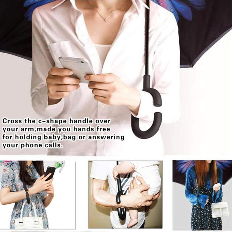 逆さ傘 逆折り式傘 自立傘 長傘 手離れC型手元 日傘 4セット 20 Amazon.co.jp: Amersen 逆転傘 逆さ傘 逆折り式傘 自立傘 長傘