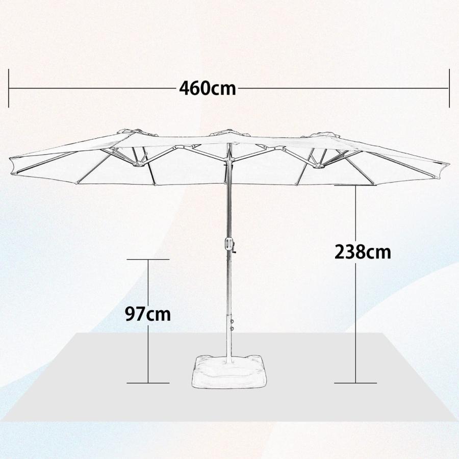 パラソル ガーデンパラソル 大型 長方形 幅460cm×奥行260cm UV パラソル ガーデンパラソル 大型 長方形 幅460cm×奥行260cm UV
