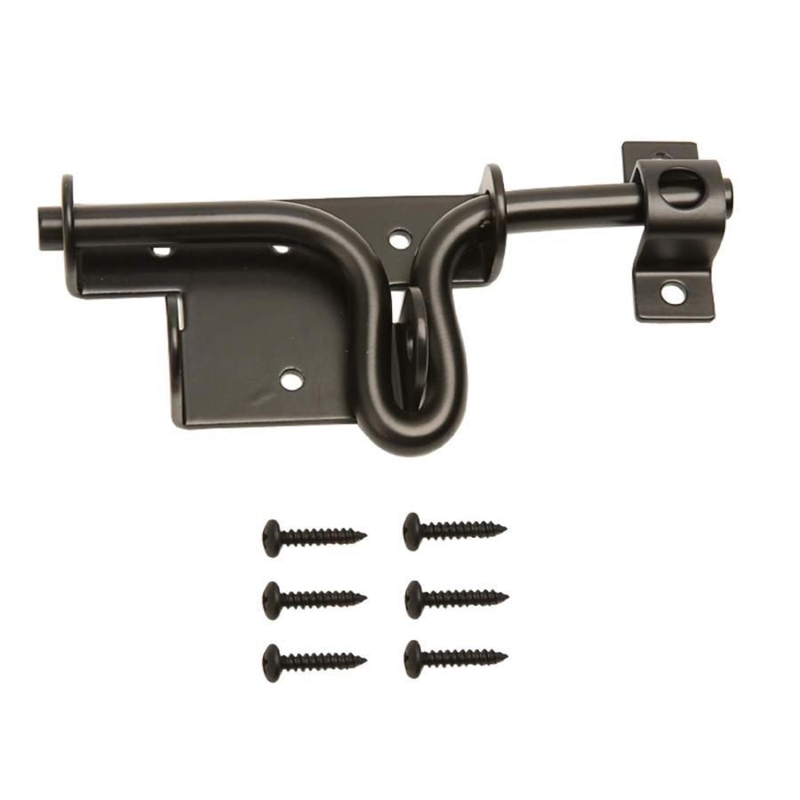 ブラック 高耐久 スライドボルト ゲートラッチ 南京錠穴付き ソリッドハードウェア 厚みのあるメタルスライドボルト ドアロック ゲート