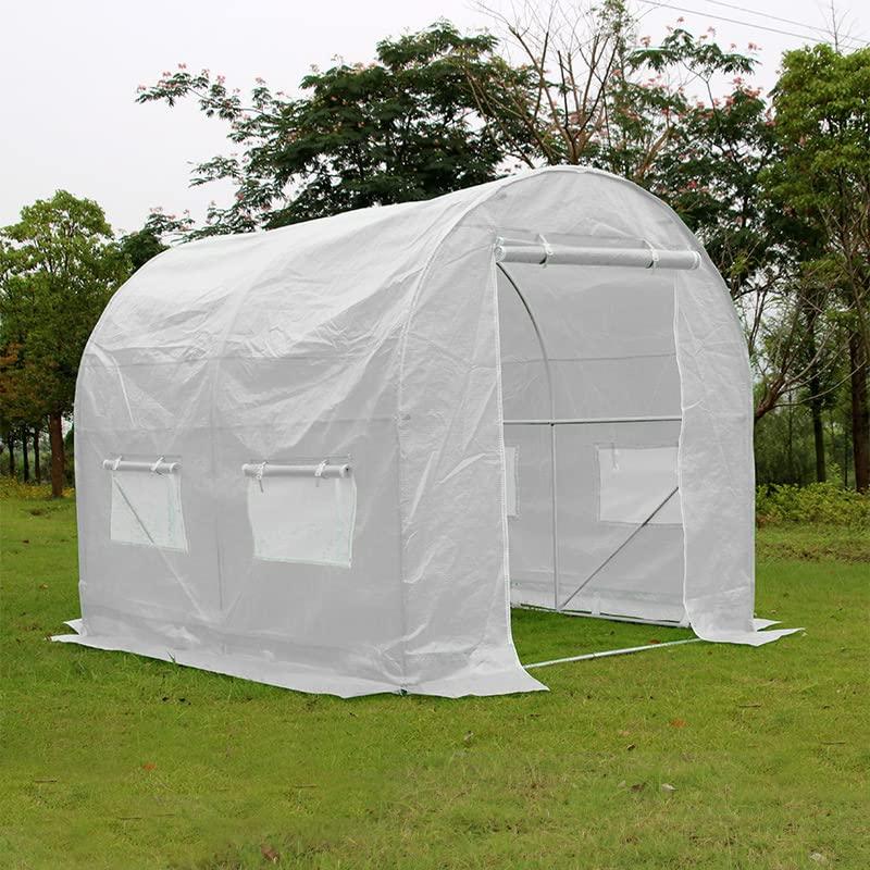 園芸用菜園ハウス ビニールハウス 鋼パイプ ダブルドア 通気性