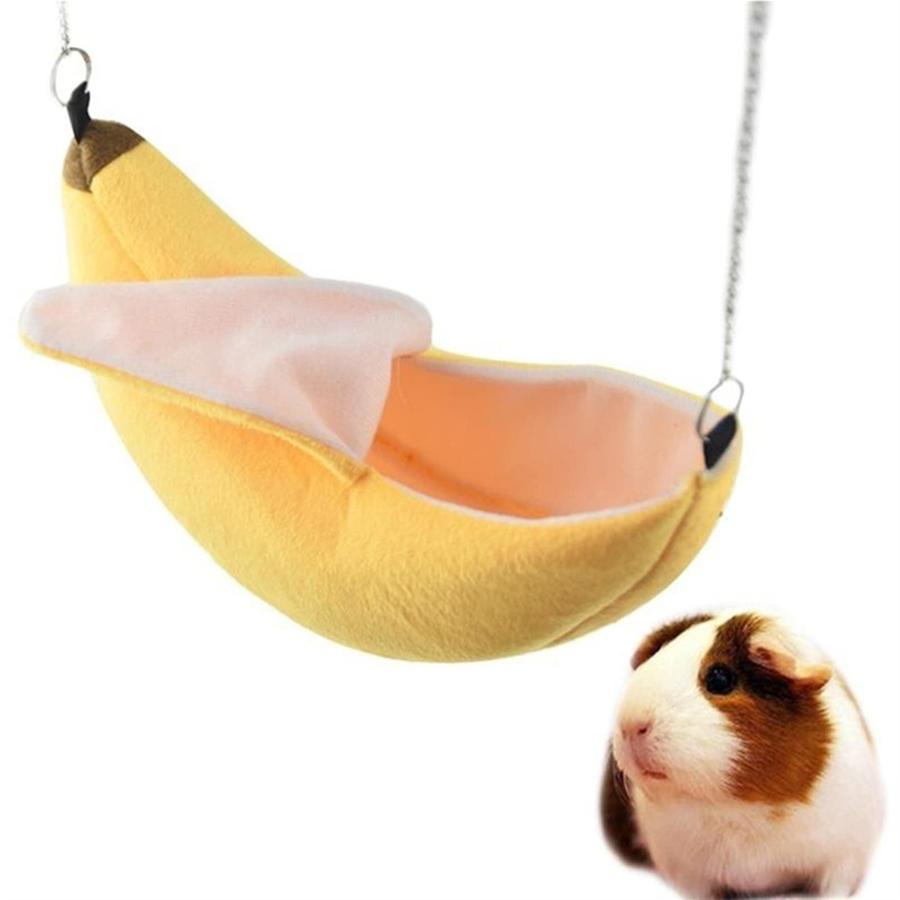 小動物用 ハムスター モモンガ等 ペット ベッド ルーム バナナ型