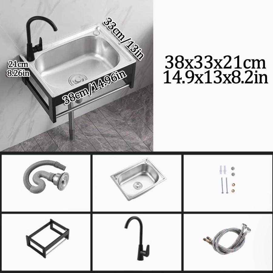 キッチン用流し台 ステンレス流し台 手洗い器 壁掛け 排水セット キッチン用流し台 ステンレス流し台 手洗い器 壁掛け 排水セット