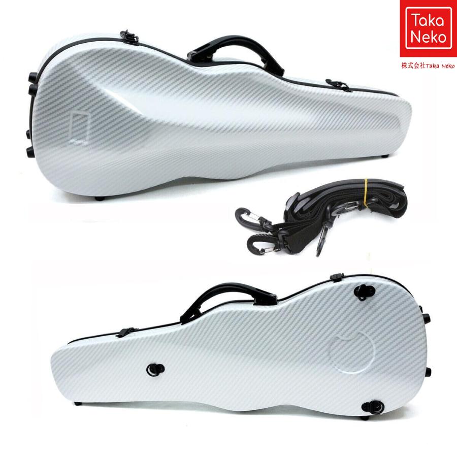 4/4 フルサイズ カーボンファイバーバイオリンケース ストライプ