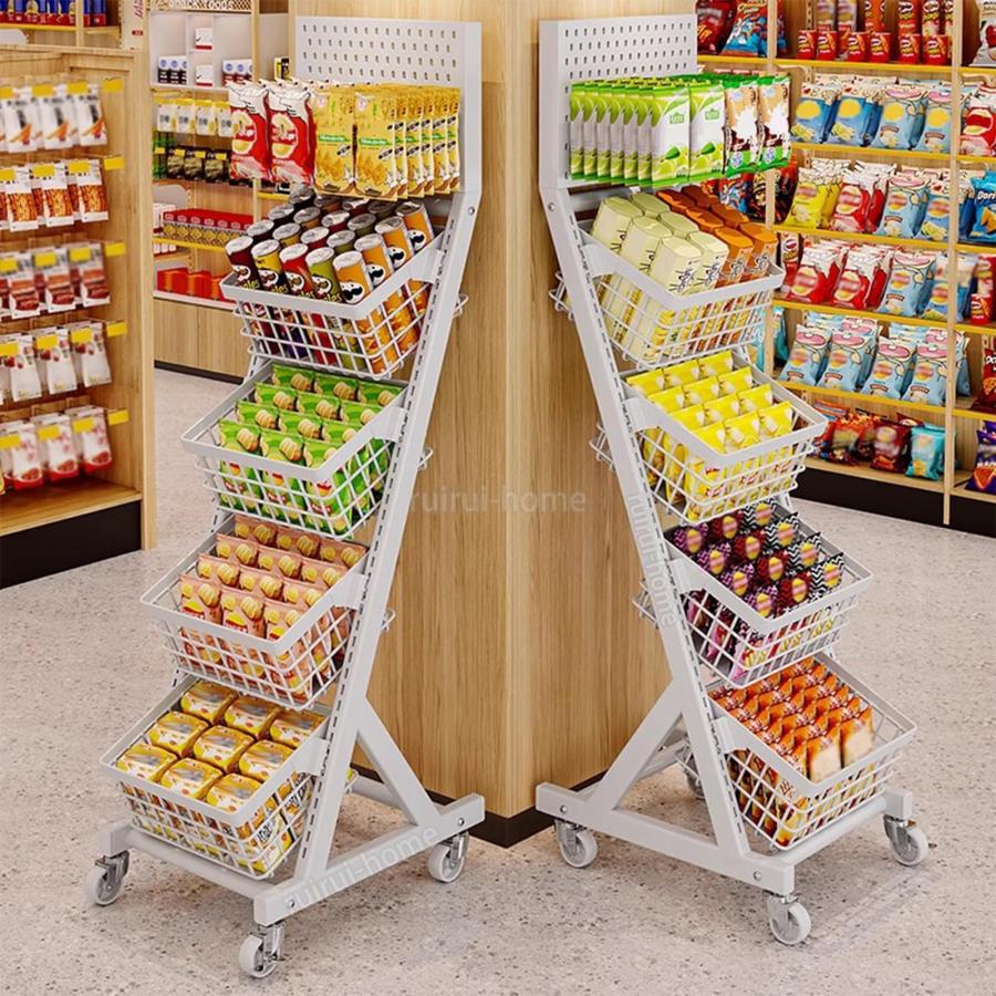 スーパーマーケットの陳列棚 スーパーの棚 4層収納ラックフック付き 多機能 Amazon.co.jp: Tcatec スーパーマーケットの陳列棚 50x27x140cm