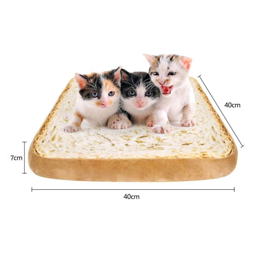 ペットベッド トースト型 犬 猫用 おもしろグッズ パン型 ベッド 