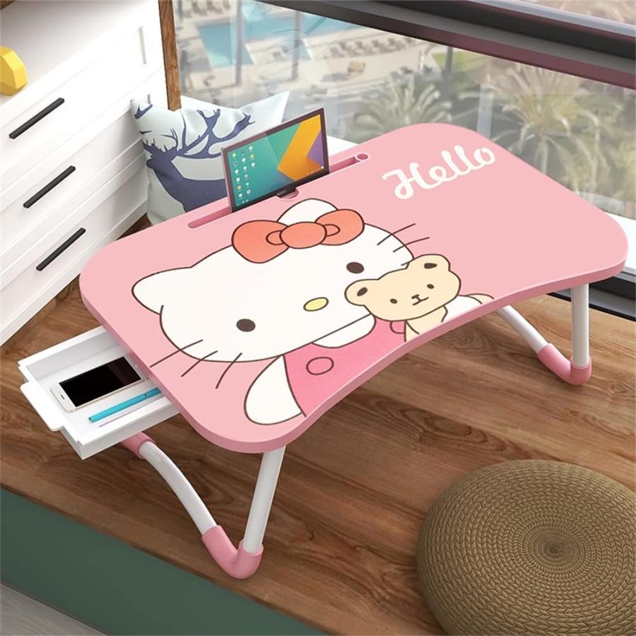 Hello Kitty サイドテーブル ローテーブル ローテーブル 座卓 ちゃぶ台 サイドテーブル 凹溝付き ラップトップ