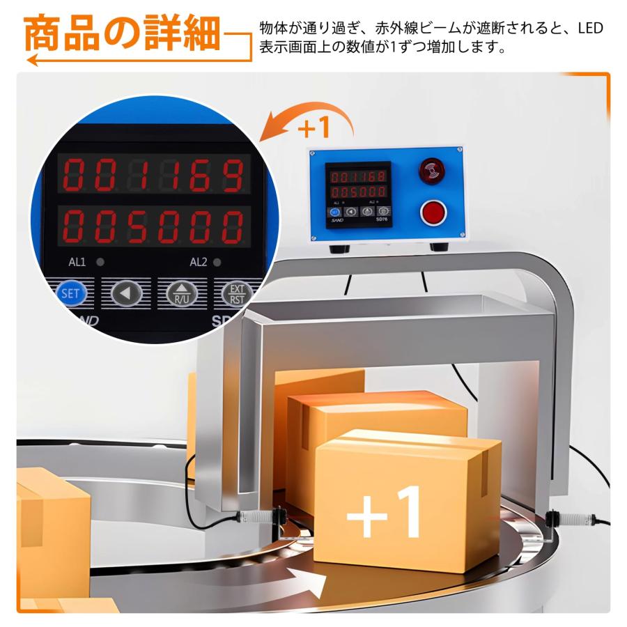 デジタルカウンター LEDカウンター 数取り器 6桁0-999999 赤外線 デジタルカウンター LEDカウンター 数取り器 6桁0-999999 赤外線